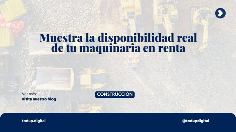 Tu Catálogo de Maquinaria en Línea: Disponible vs. Ocupado (Gestión de Activos)