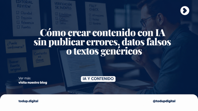 Cómo crear contenido con IA sin publicar errores, datos falsos o textos genéricos