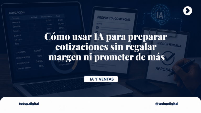 Cómo usar IA para preparar cotizaciones sin regalar margen ni prometer de más