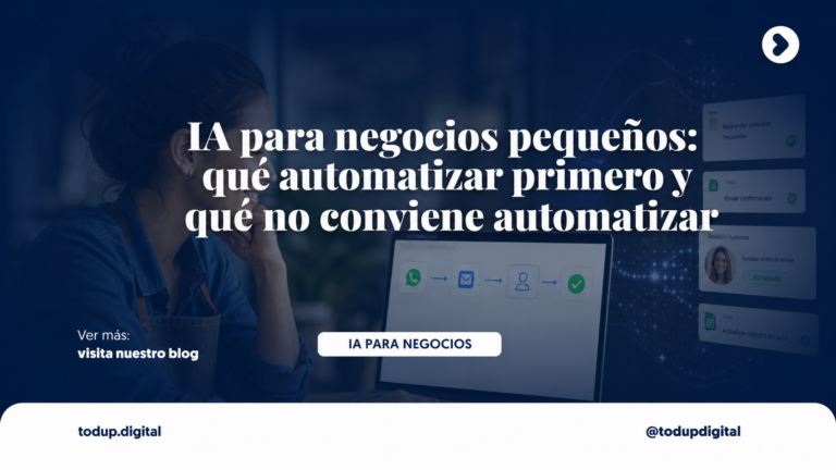 IA para negocios pequeños: qué automatizar primero y qué no conviene automatizar