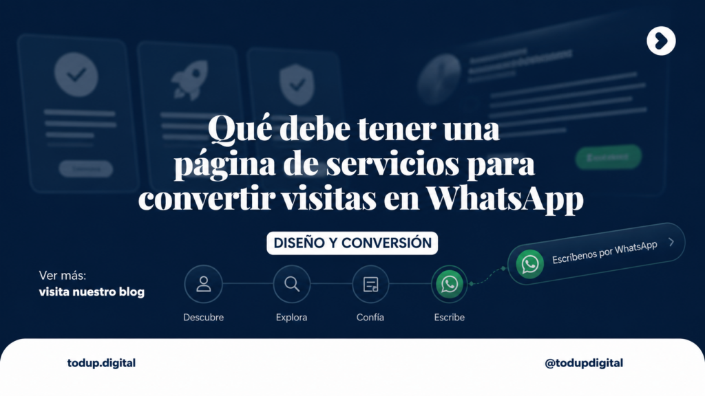 Qué debe tener una página de servicios para convertir visitas en WhatsApp
