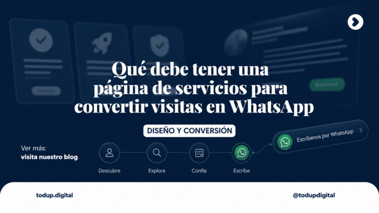 Qué debe tener una página de servicios para convertir visitas en WhatsApp