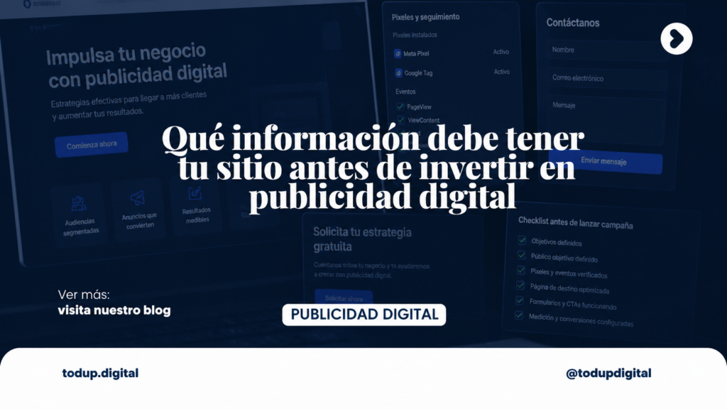 Qué información debe tener tu sitio antes de invertir en publicidad digital